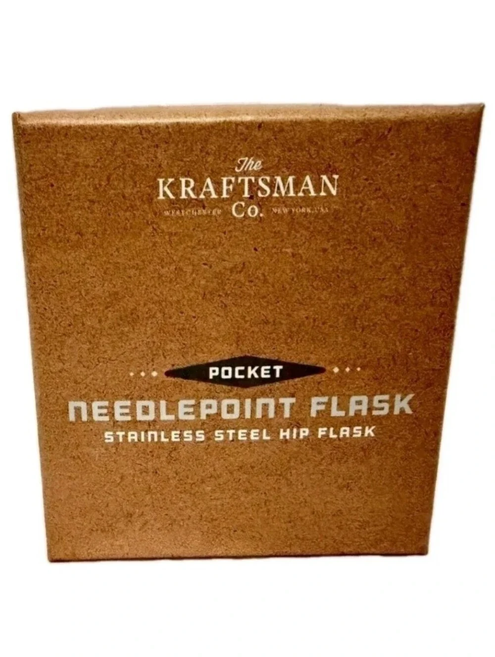 THE KRAFTSMAN CO. :AMERICAN FLAG: NEEDLEPOINT: STAINLESS STEEL: FLASK: 6 OZ: NEW